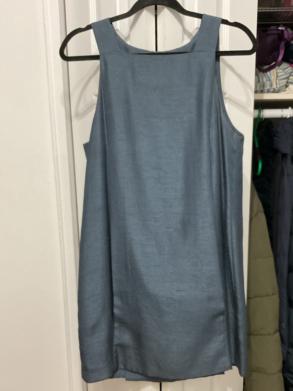 Vintage H&M Sleeveless Shift Dress in Dusty Blue Size 10